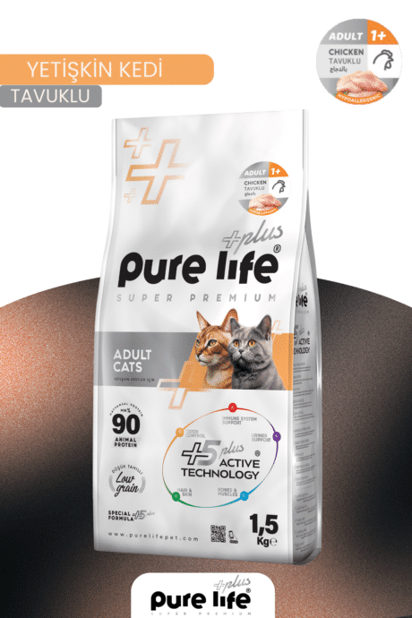 PURELİFE PLUS TAVUKLU YET. KEDİ MAMASI 1.5KG