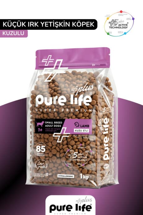 PureLife Plus Kuzu Etli Küçük Irk Yetişkin Köpek Maması 1Kg