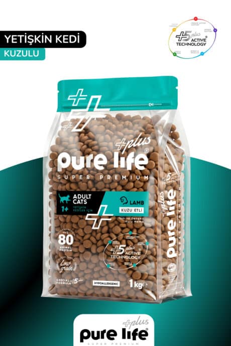 PureLife Plus Kuzu Etli Yetişkin Kedi Maması 1Kg