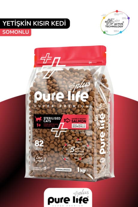 PureLife Plus Somonlu Kısır Kedi Maması 1Kg